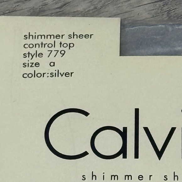 Calvin Klein Silver Shimmer Sheer Control Top Tights Size A - Picture 5 of 6